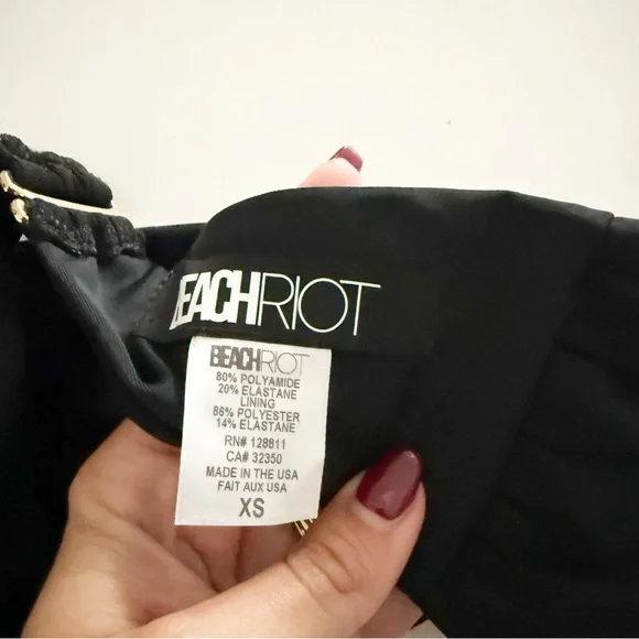 NEW Beach Riot Kelsey Black Rhinestone Bikini Top Size XS - Picture 7 of 7